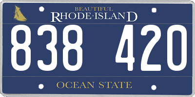 RI license plate 838420
