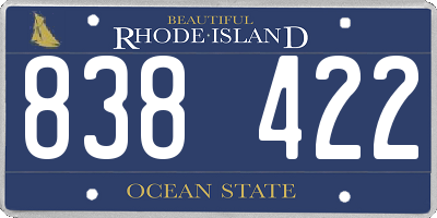 RI license plate 838422