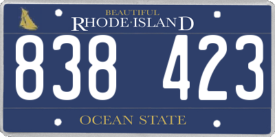 RI license plate 838423