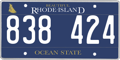 RI license plate 838424
