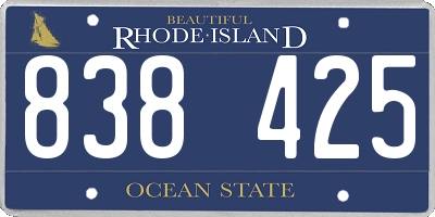 RI license plate 838425