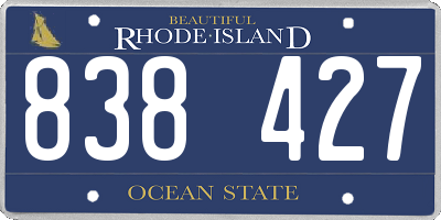 RI license plate 838427