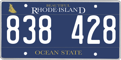 RI license plate 838428