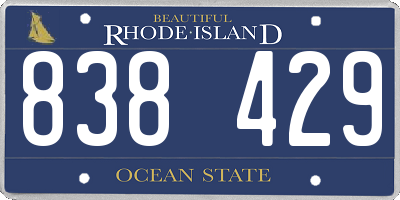RI license plate 838429