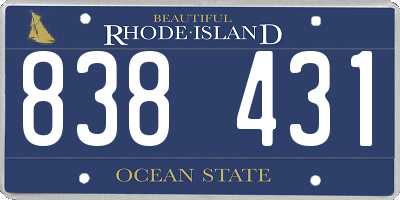 RI license plate 838431
