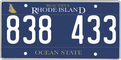 RI license plate 838433