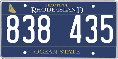 RI license plate 838435