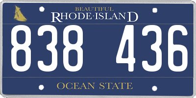 RI license plate 838436