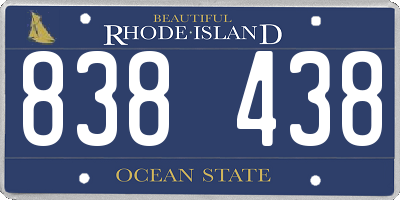 RI license plate 838438