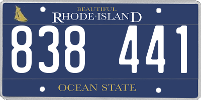 RI license plate 838441