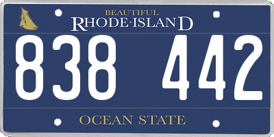 RI license plate 838442