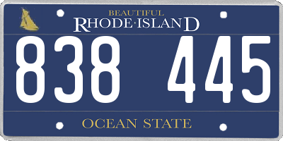 RI license plate 838445