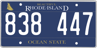 RI license plate 838447