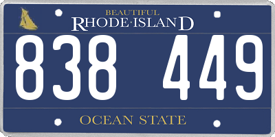 RI license plate 838449