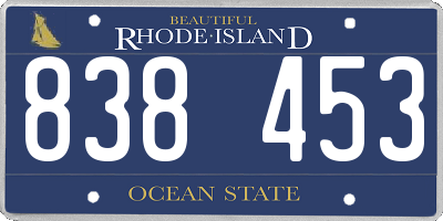 RI license plate 838453