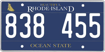 RI license plate 838455