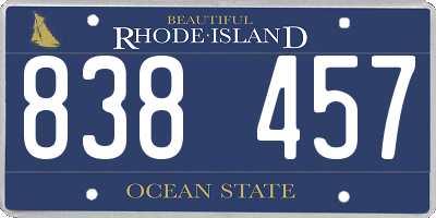 RI license plate 838457