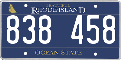 RI license plate 838458