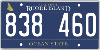 RI license plate 838460