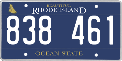 RI license plate 838461