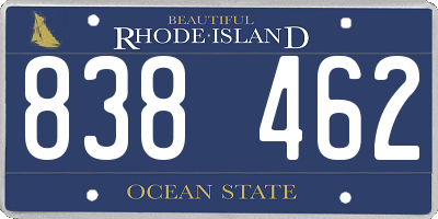 RI license plate 838462