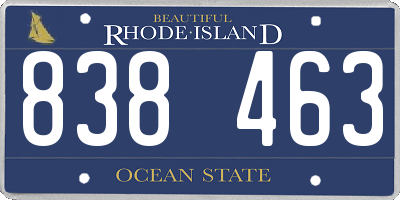 RI license plate 838463