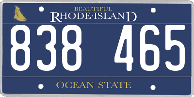 RI license plate 838465