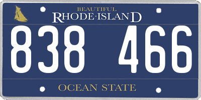 RI license plate 838466