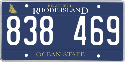 RI license plate 838469