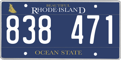 RI license plate 838471