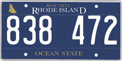 RI license plate 838472