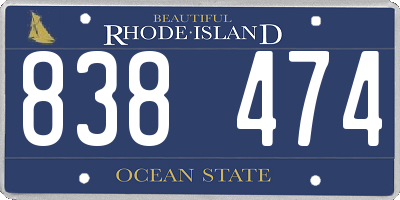 RI license plate 838474
