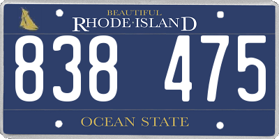 RI license plate 838475