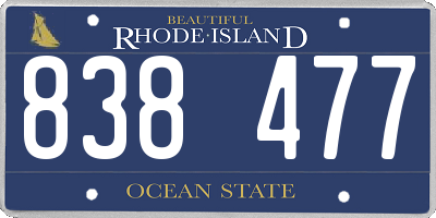 RI license plate 838477