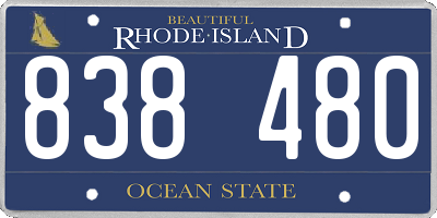 RI license plate 838480