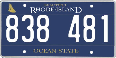 RI license plate 838481