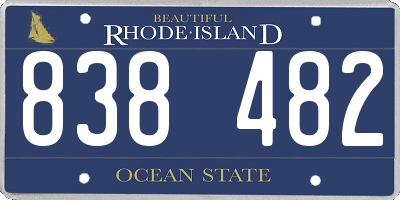 RI license plate 838482
