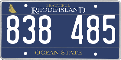 RI license plate 838485