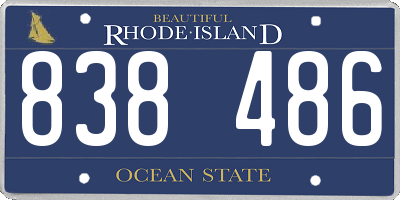 RI license plate 838486