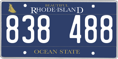 RI license plate 838488