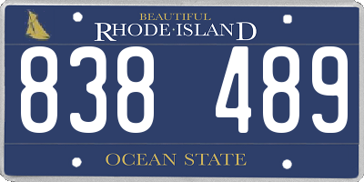 RI license plate 838489