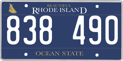 RI license plate 838490