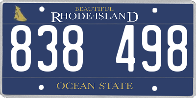 RI license plate 838498