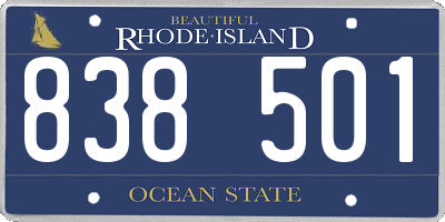 RI license plate 838501