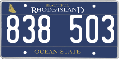 RI license plate 838503