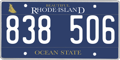RI license plate 838506