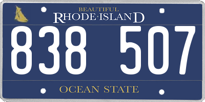 RI license plate 838507