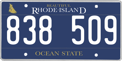 RI license plate 838509