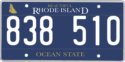 RI license plate 838510