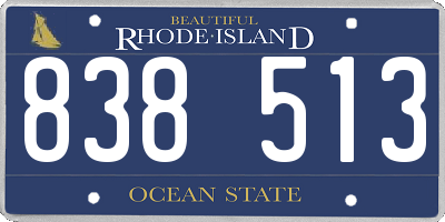 RI license plate 838513